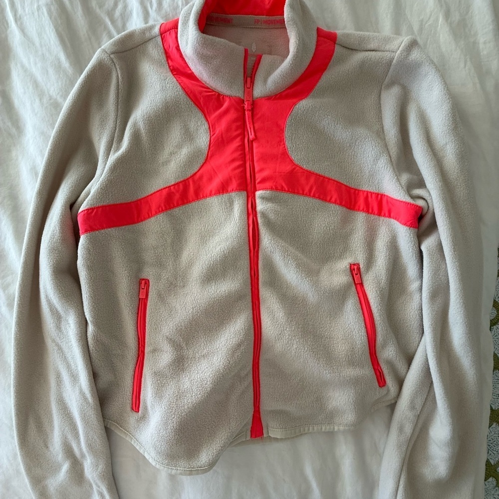 FP Movement by Free People Cream and Neon Pink “Hit The Slopes” Jacket